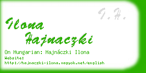 ilona hajnaczki business card